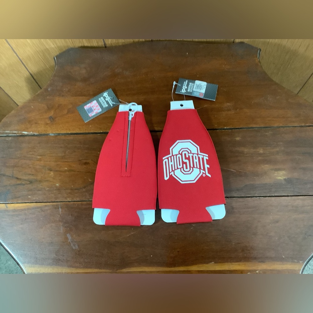 New 2 Ohio State Red Bottle 12 oz Coolers koozies OSU Buckeyes